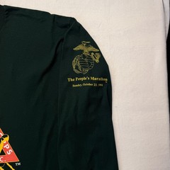 Vintage Marine Corps Marathon Shirt Mens XL Green Long Sleeve Tee Running 90’s