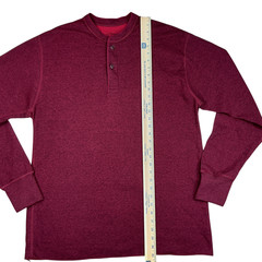 L.L.Bean Mens Two-Layer River Driver’s Henley Shirt L Wool Blend Base Layer Hike