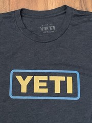 Yeti T Shirt Mens Medium Blue Short Sleeve Logo Graphic Casual Outdoors