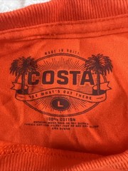 Costa Del Mar Long Sleeve T Shirt Orange Large Born On The Water Graphic