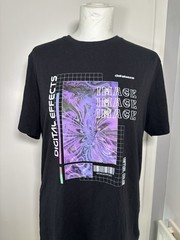 K7 Live The Future Graphic T-Shirt Black Digital Print Medium Concert