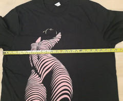 Bella+Canvas Mens Graphic T-Shirt Sz XL Black Stripe Abstract Female Figure Crew