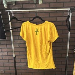 Japanese L.G.B. Dread Rocks Spirit Dancer Graphic Yellow Cotton T-Shirt Size 1