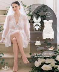 Lace Kimono Robe Babydoll Chemise Lingerie Bride Robe Wedding Party Sleep