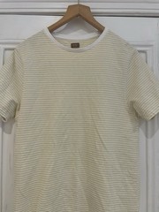 Common People Yellow White Stripe T-Shirt / Tee – Size M – Textured