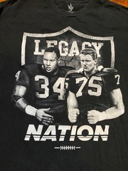 VTG Oakland Raiders Bo Jackson/Howie Long Legacy Double Sided Tee SZ 2XL