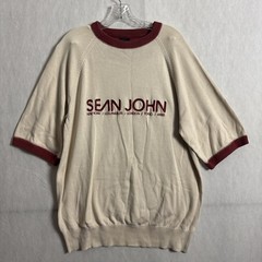 Sean John Diddy The Diddler Men’s Large Beige Y2k Baggy Streetwear T-Shirt Logo