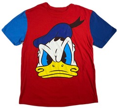 Mickey & Co Donald Duck Colorblock Tee Medium Short Sleeve Multicolor 90s Y2K