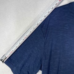 COOFANDY Mens XL Blue Slub Knit Crew Neck Short Sleeve T-Shirt Curved Hem Casual