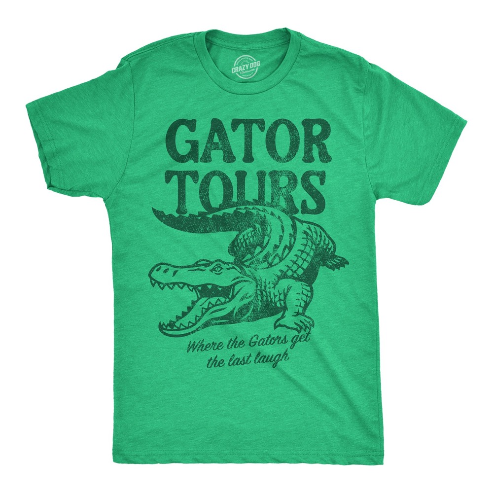 Mens Funny T Shirts Gator Tours Sarcastic Alligator Graphic Novelty Tee For Men