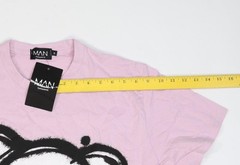 BoohooMAN Shirt Mens Small Purple Oversized Teddy Spray Graphic Tee T-Shirt