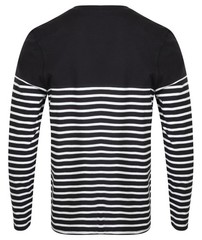 Front Row Crew Neck Long Sleeve Breton Striped T-Shirt (FR134)
