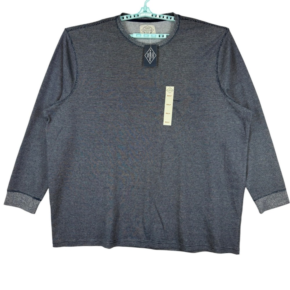 St. Johns Bay Men Super Soft Long Sleeve Crewneck Navy T-shirt Big/Tall 5XLT NWT