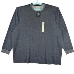 St. Johns Bay Men Super Soft Long Sleeve Crewneck Navy T-shirt Big/Tall 5XLT NWT