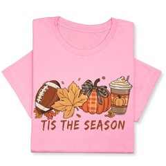 Tis the Season Fall T-Shirt, Pumpkin Spice & Football Autumn Tee
