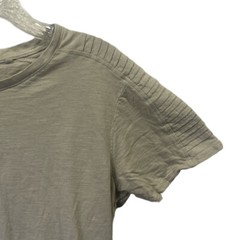 Primark T-Shirt Mens Tan Cotton Size Med Round Neck Pleated Sleeve Round Bottom
