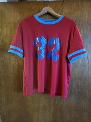 Shein Women’s Basic Graphic V Neck Short Sleeve Tee Red MEDIUM