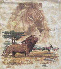 VTG 90s Liquid Blue Lion All Over Print SZ L Rare 1997 AOP Single Stitch Safari