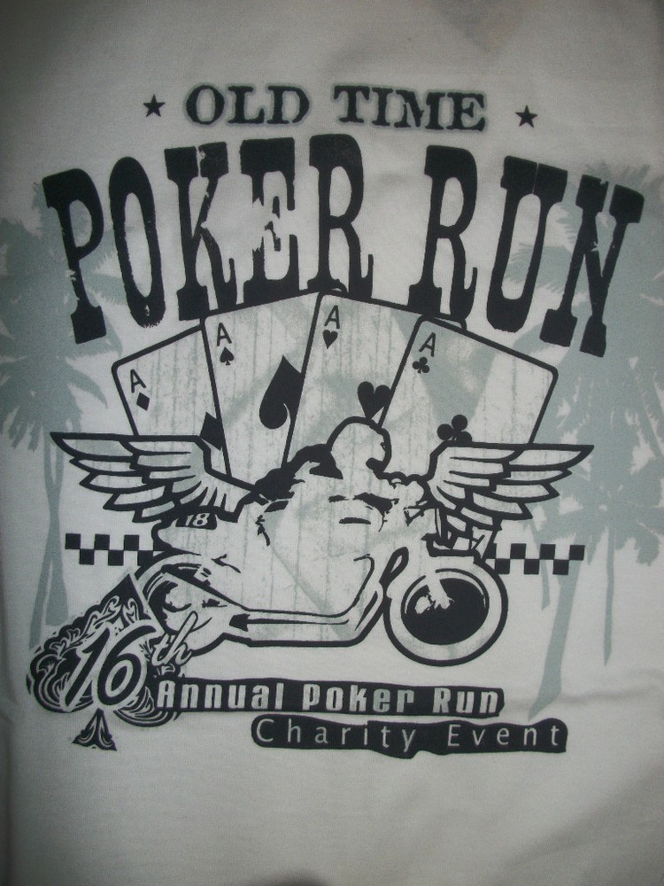 NWT Poker Run Charity Event Motorcycle T Shirt L XL