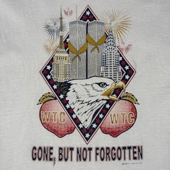 Fruit of the Loom WTC T-Shirt Mens L White Gone But Not Forgotten NYC Twin Tower