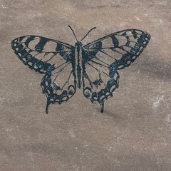 ASOS Design Mens Brown Acid Wash Butterfly Graphic T-Shirt Size Medium Relaxed