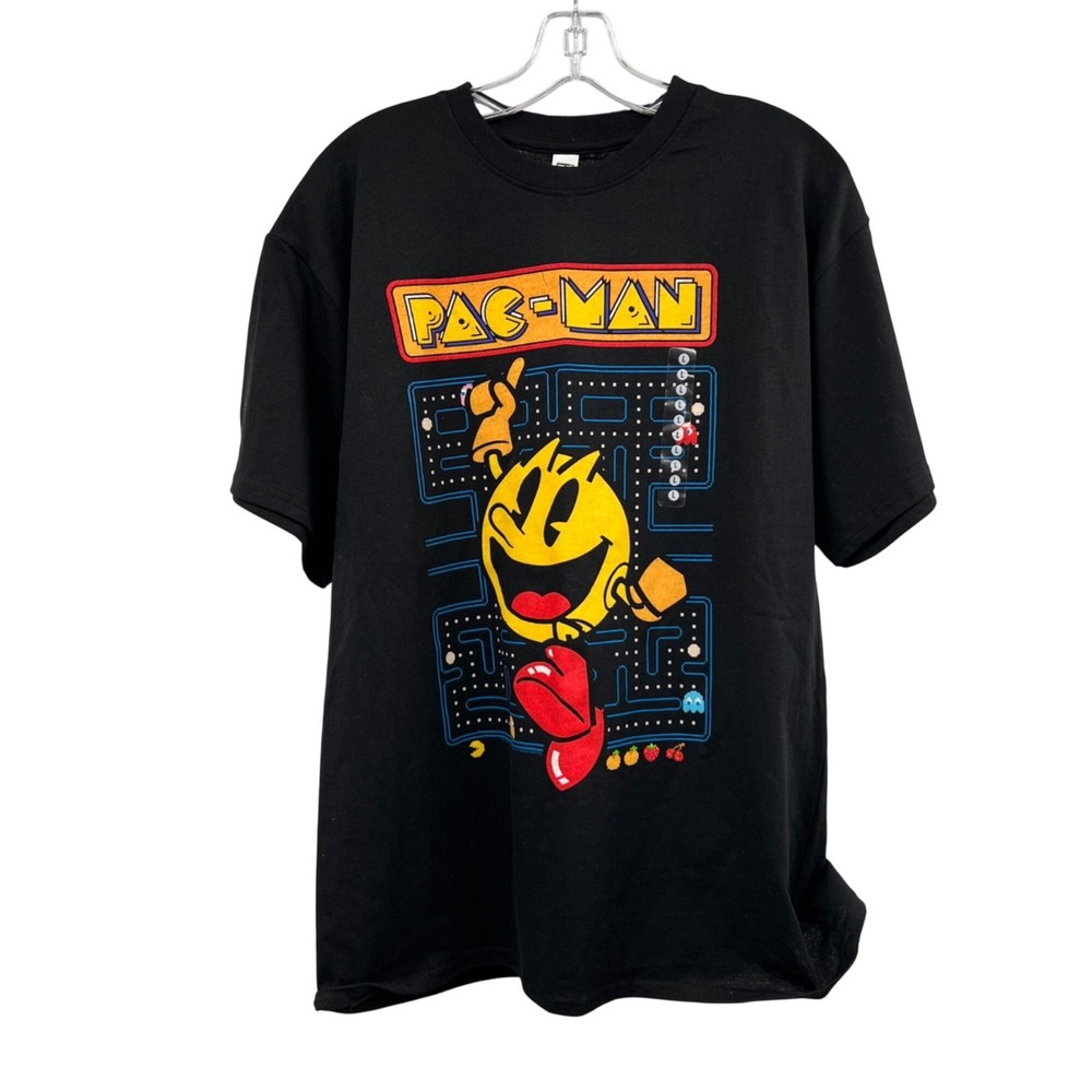 Brisco Brands Mens Pac Man T-Shirt Black/Multi Size Large