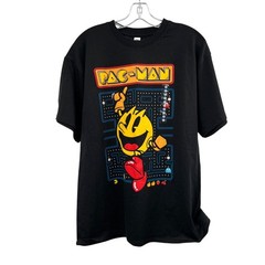 Brisco Brands Mens Pac Man T-Shirt Black/Multi Size Large
