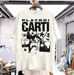 Remake Playboi Carti Retro style White Short Sleeve T shirt vtg NH20291