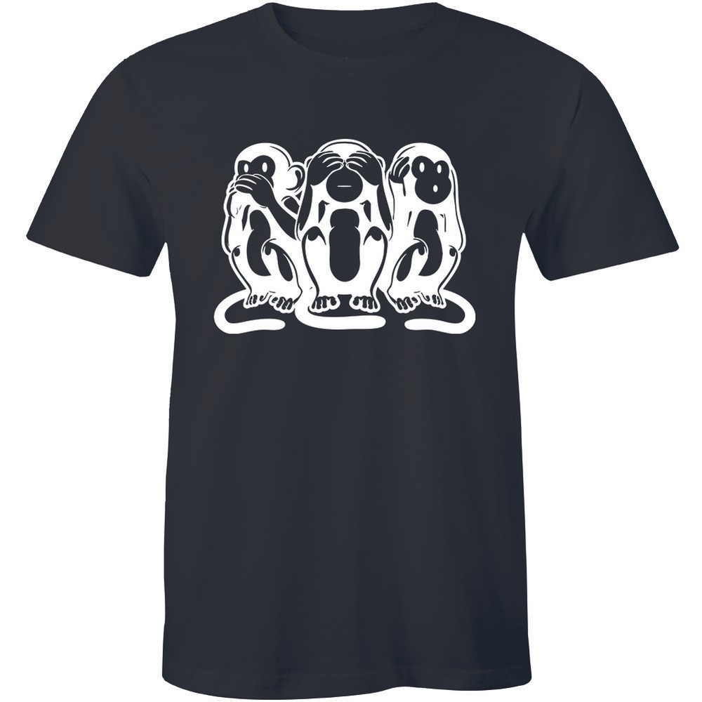 3 Monkey Emojis Hear Speak See No Evil Funny Cute Men’s T-shirt Gift Tee