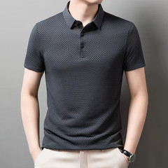 Summer Men’s Short Sleeve T-shirt Business Casual Cool Breathable Polo Shirt