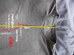 ASICS 2005 New York City Marathon T-Shirt -MENS LARGE-GRAY -preowned-