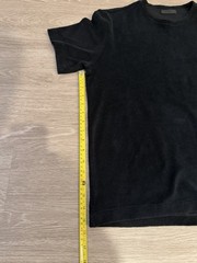 Prada Cotton Terry T-shirt with Enamel Metal Triangle Logo in Black 2025 Large