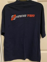 Vintage Hang Ten Men’s Blue T-Shirt 2 Side Graphic Hit On Back 90s EUC Rare Sz L