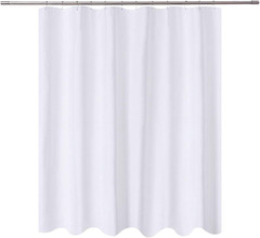 Short Fabric Shower Curtain Liner 72 X 65 Shorter Length, Hotel Quality, Washabl