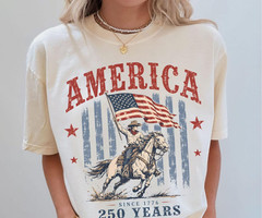 America 250th Anniversary Shirt, Western Horse 250 Years Tee, 4th of July Gift