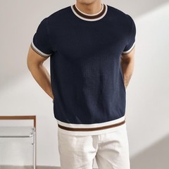 Mens Knitted Top Casual Business Shirt Business Casual Machine Friendly Care