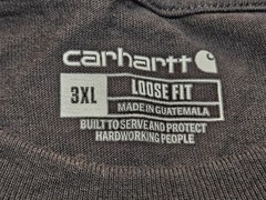 Carhartt Loose Fit Men Size 3 XL Pocket T-Shirt Dark Gray Short Sleeve Work Tee