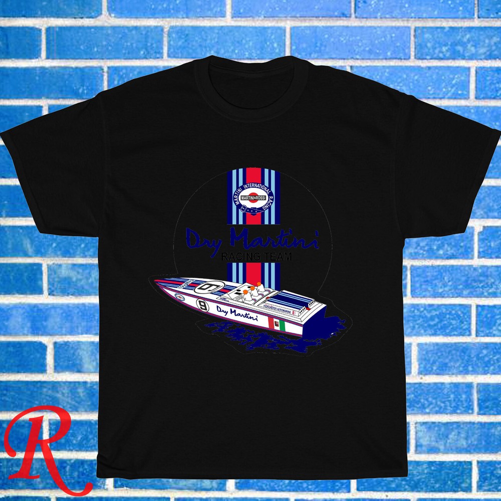 New Martini Racing Team Logo Black/Grey/Navy/White Size S-5XL Unisex T-Shirt