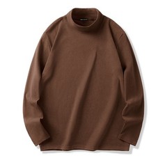 Mens Casual Half Turtleneck Long Sleeve T Shirt Loose Fit Inner Layer Top