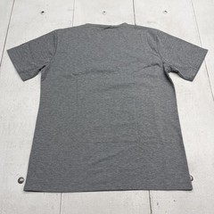 Solid Stretch Shirt Mens Large Gray V-Neck Tee Soft Jersey Basic Tagless Casual