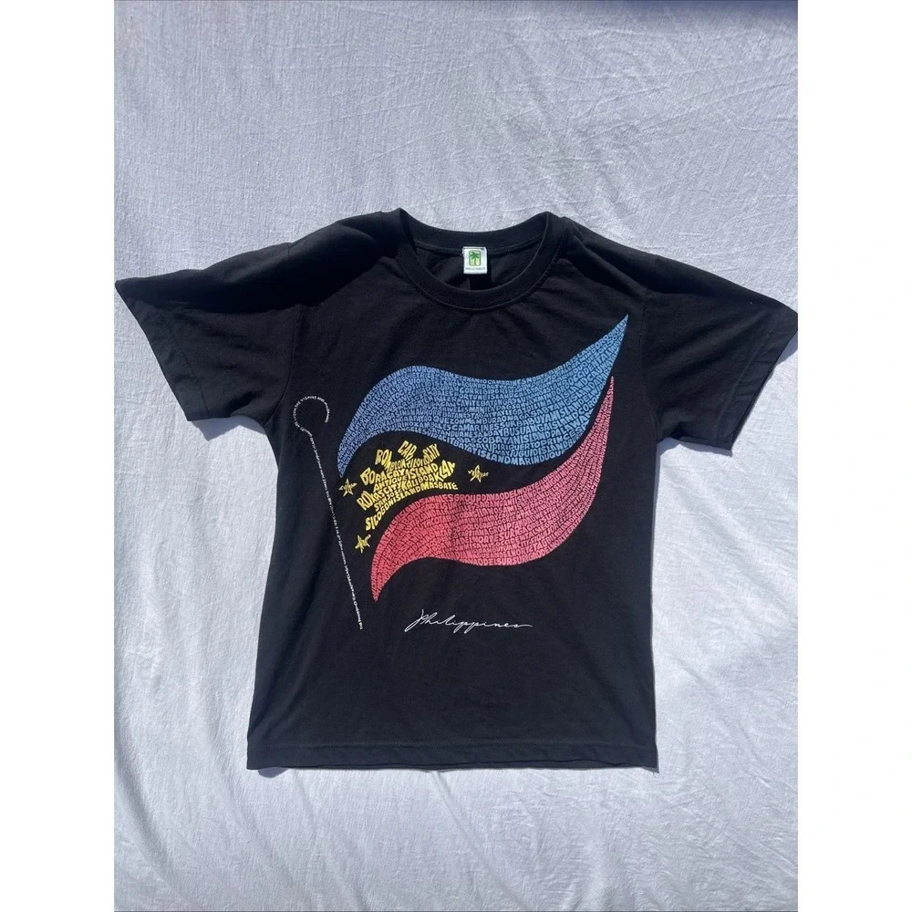 Black Philippines‎ T-shirt Halu-Halo. XS. Detailed Writing In flag