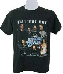 Fall Out Boy Jingle Ball 2015 Tour Shirt Medium Double Sided Concert Band Tee