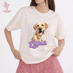 Custom Pet Portrait Photo Comfort Tee Personalized Dog Cat Lover Shirt