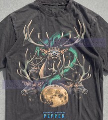 Moose Wildlife Northern Lights Aurora Comfort Tee