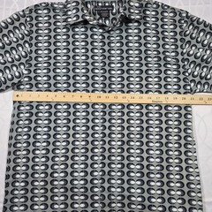 No boundaries Short Sleeve Shirt Button Up Black/white Geometric Pattern Cotton