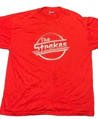 Vintage The Strokes T-shirt Red Magna Logo Large