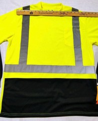 North 15 High Vis LS Safety Work T-Shirt Pocket ASNI Class 2 Yellow Black Sz L