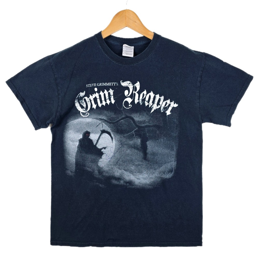 Steve Grimmett’s Grim Reaper Autograph Concert Shirt Med See You in Hell Signed