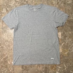 Stussy Shirt Mens Medium Grey Short Sleeve Tee Undershirt Basic Essentials