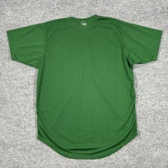 Reebok Mesh Baseball Jersey Shirt Mens Size XL Green Henley Athletic Practice